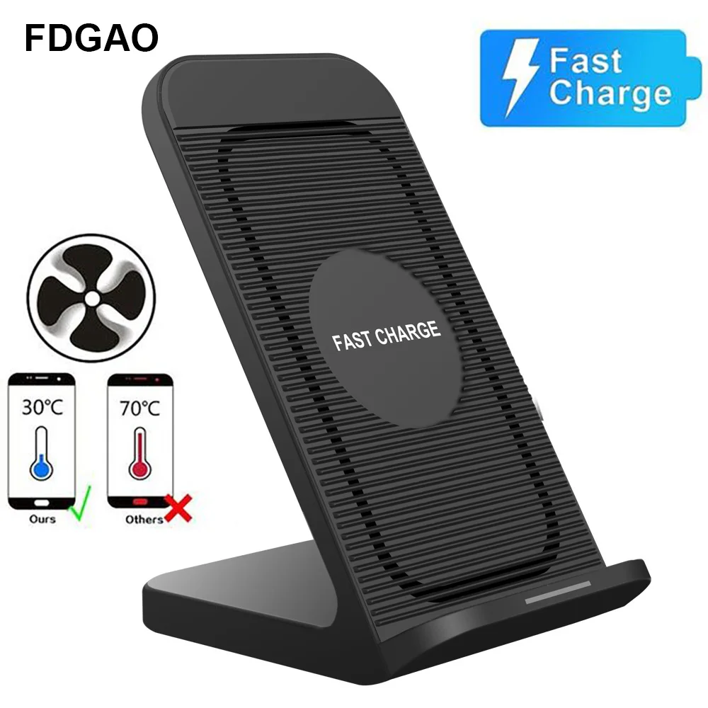 

FDGAO Qi Wireless Charger 10W Quick Charging Stand Dock For iPhone X XS Max XR 8 Plus Samsung S9 S8 S10 Wireless Charging pad