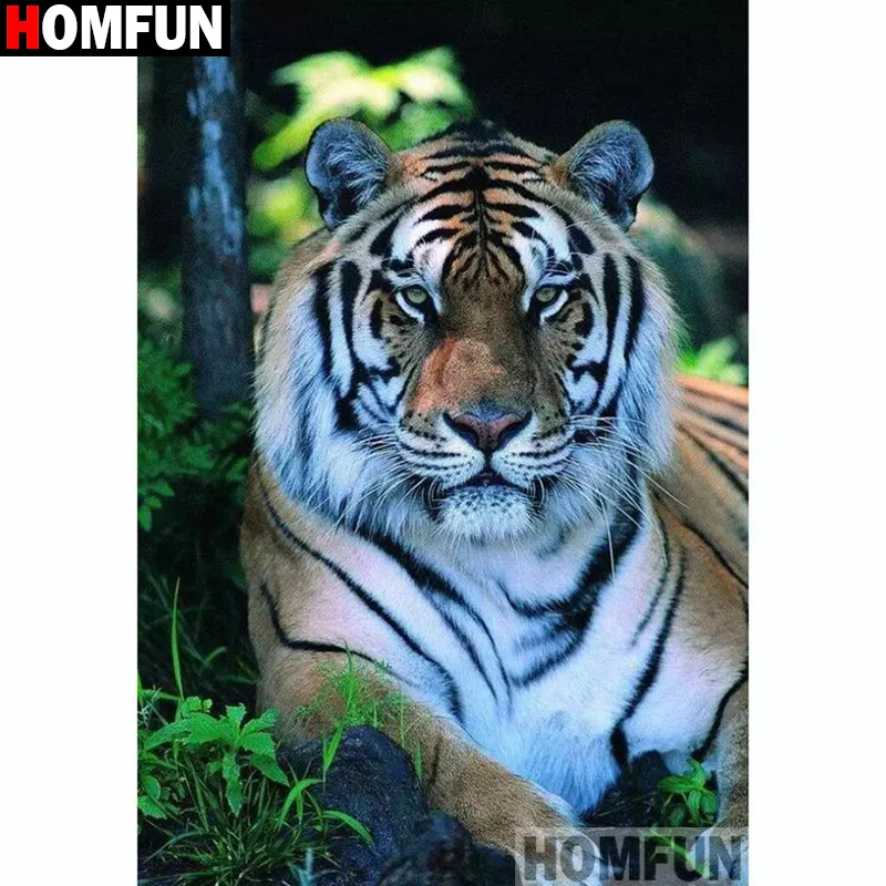 Алмазная живопись HOMFUN A14229 алмазная вышивка Тигр с полными квадратными/круглыми