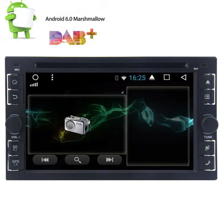 

6.2" Double Din Android 6.0 Quad-Core Car DVD Player Radio GPS Nav Wifi OBD DAB+
