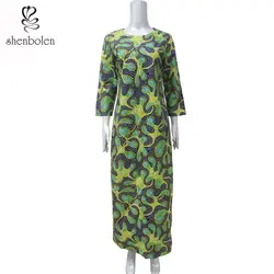 Shenbolen африканские платья для женское Дашики Платье Макси хлопок батик высокое качество традиционной Костюмы