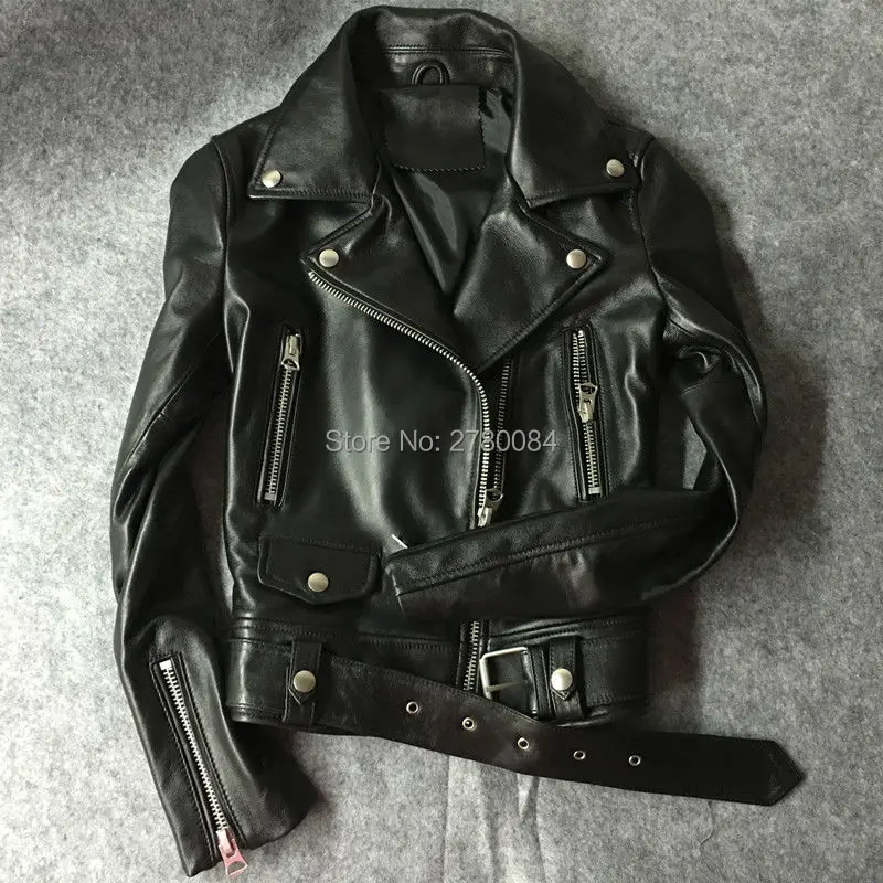 Femelle Vestes Véritable Conception Courte Plus Réel De 2017 Mouton Moto Vêtements Des Tendance Taille Mince En La Cuir Peau Survêtement nf07SpWz