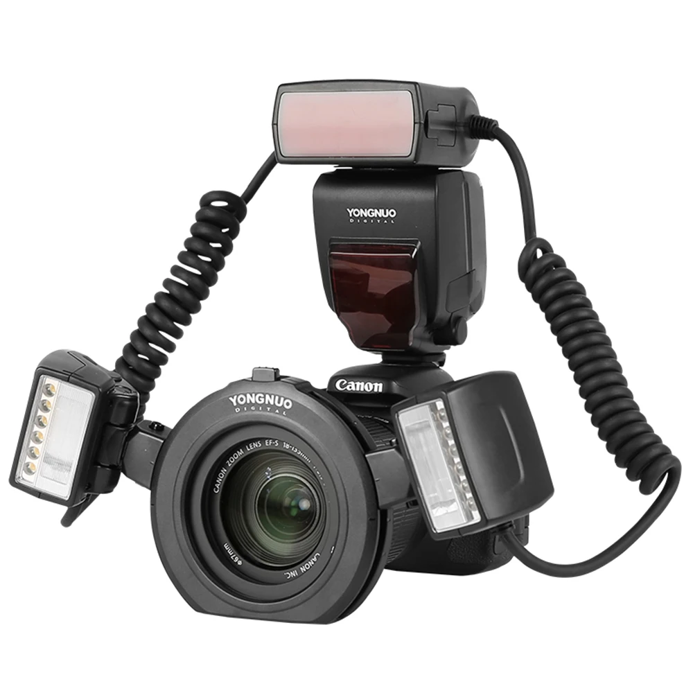 Yongnuo YN24EX E ttl Макросъемка Speedlite с двойной головкой+ 4 переходных кольца для камеры Canon 1300D 760D 700D 80D 5D2 7D