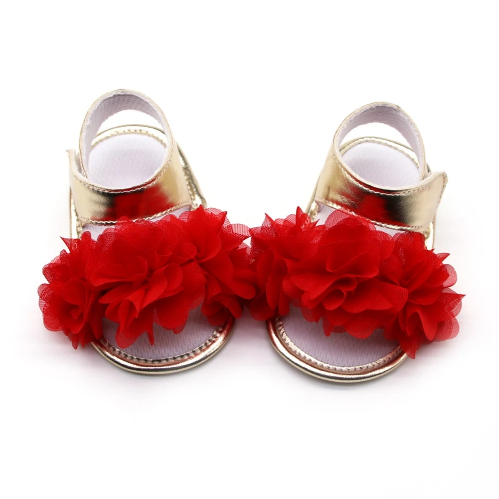 

Summer Sweet Newborn Baby Girls Princess flower First Walkers Soft Soled Infant Toddler Kids Girl Footwear Shoes