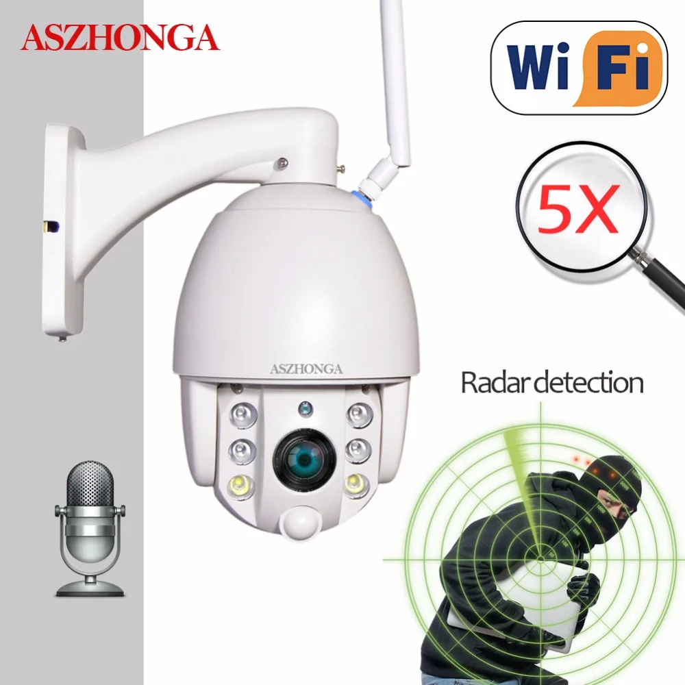 1080 P 5X зум PTZ IP камера радар обнаружения беспроводной Wi-Fi Открытый