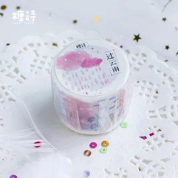 

1pc Raining Series 3.5cm W Decorative Washi Tape DIY Scrapbooking Masking Tape School Office Supplies