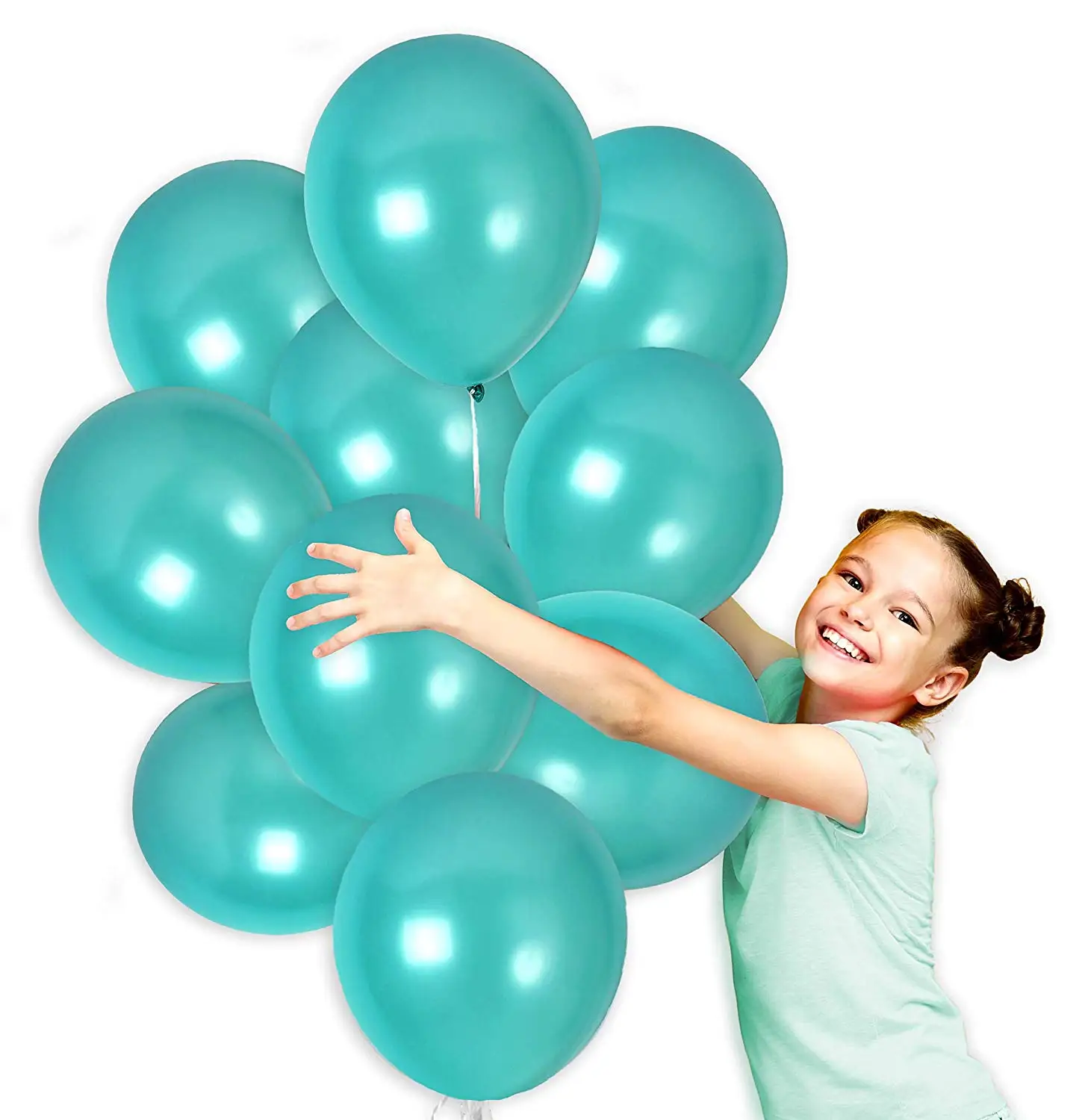 

METABLE (100 Pack) Latex Balloons with Curling Ribbons Bouquet for Birthday Wedding Graduation Mardi Gras Party Supplies