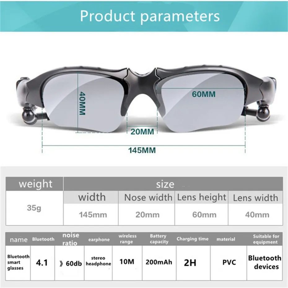 Bluetooth glasses earphone headphone for phone xiaomi smartphone (25)