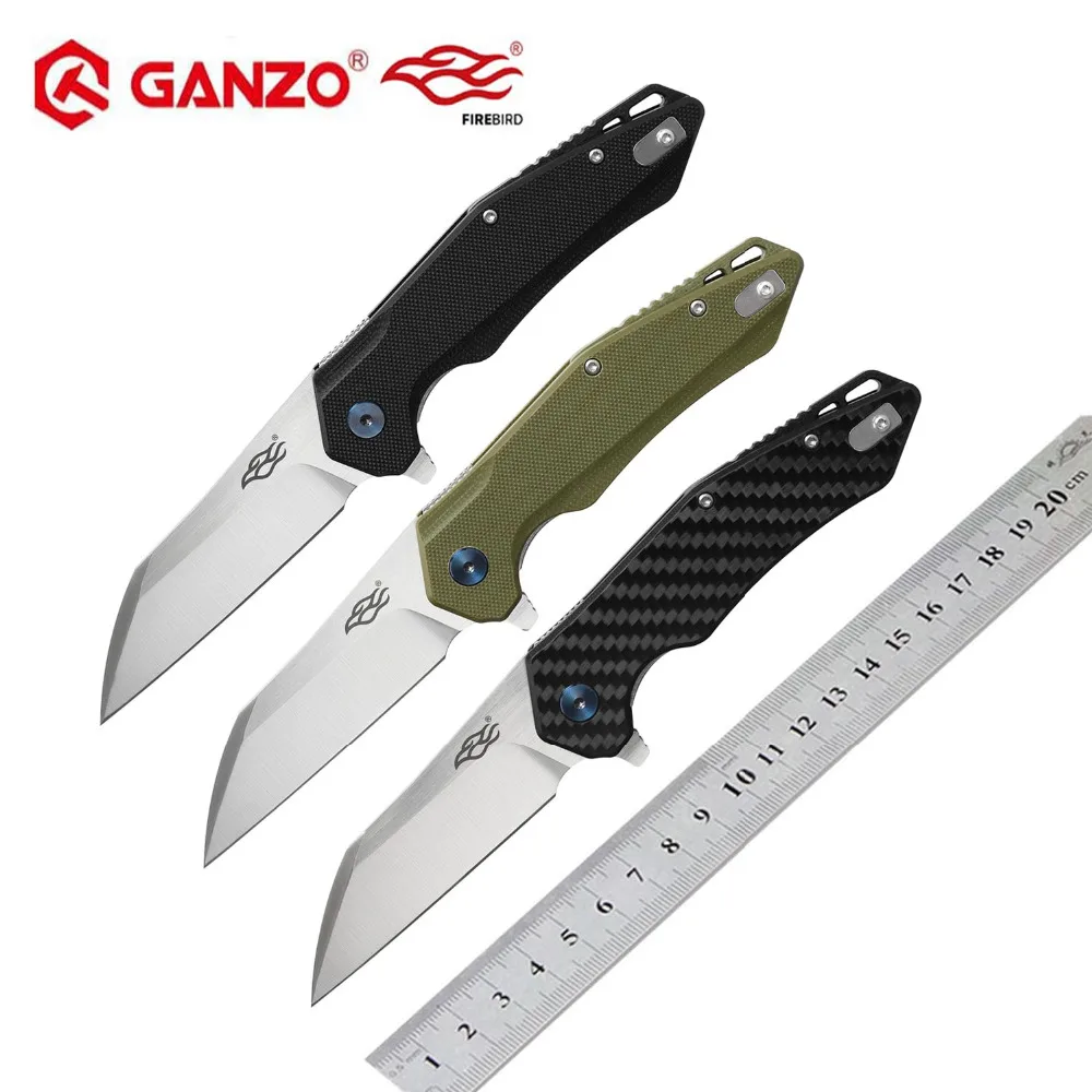 Online 60HRC Ganzo de Firebird FH31 D2 hoja G10 o de fibra de carbono mango plegable cuchillo herramienta de supervivencia de bolsillo cuchillo táctico herramienta para exteriores EDC