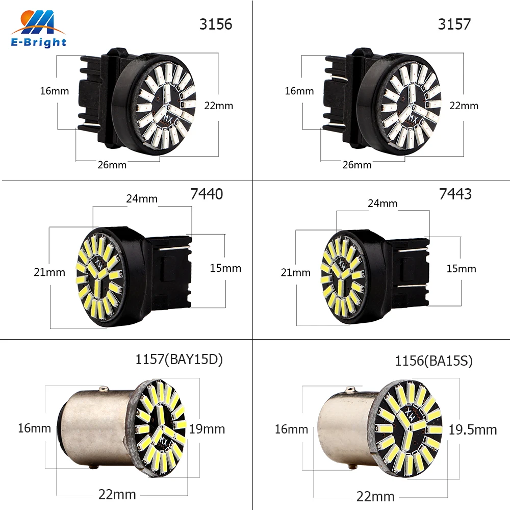 4 шт. Can-bus 4014 19 SMD Led 1156 BA15S 1157 BAY15D 3156 3157 7440 7443 Canbus Error Free поворотного тормоза сигнальная лампа светильник лампочка 12V