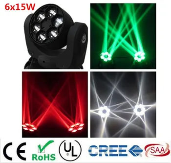 

6x15w RGBW 4in1 Mini Led Beam Wash Bee Eye Moving Head dj light