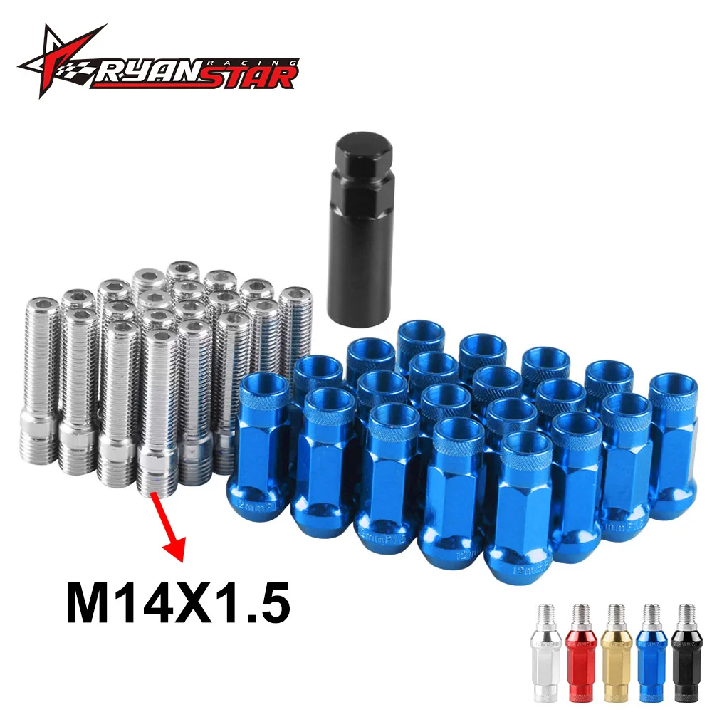 M14x1 5 stud conversion kit with 20 racing studs and 20 racing lug nuts