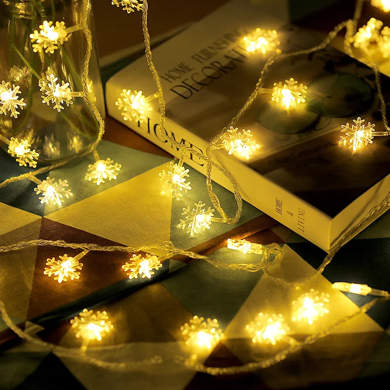 3m 20LEDS Snowflake LED String Lights Christmas Holiday Lighting for the Curtain or Party Decoration Power by Battery (5)