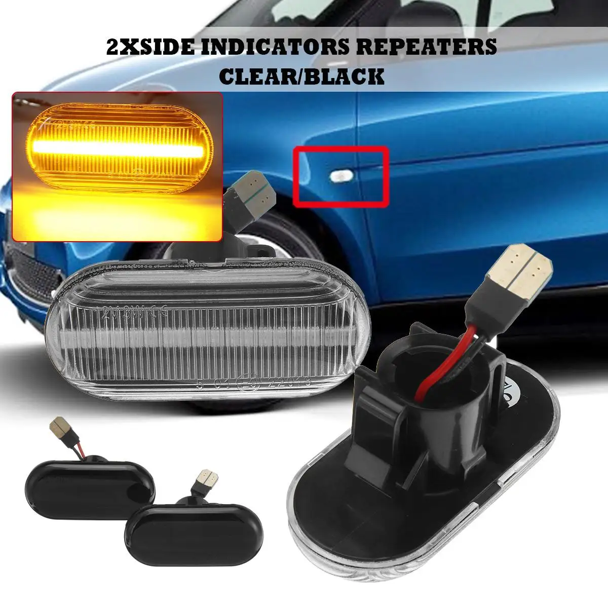 

Side Marker Lights Flowing Side Repeater Turn Signal Light Panel Lamp 12V For Renault CLIO 1 2 TRAFIC KANGOO LAGUNA MEGANE