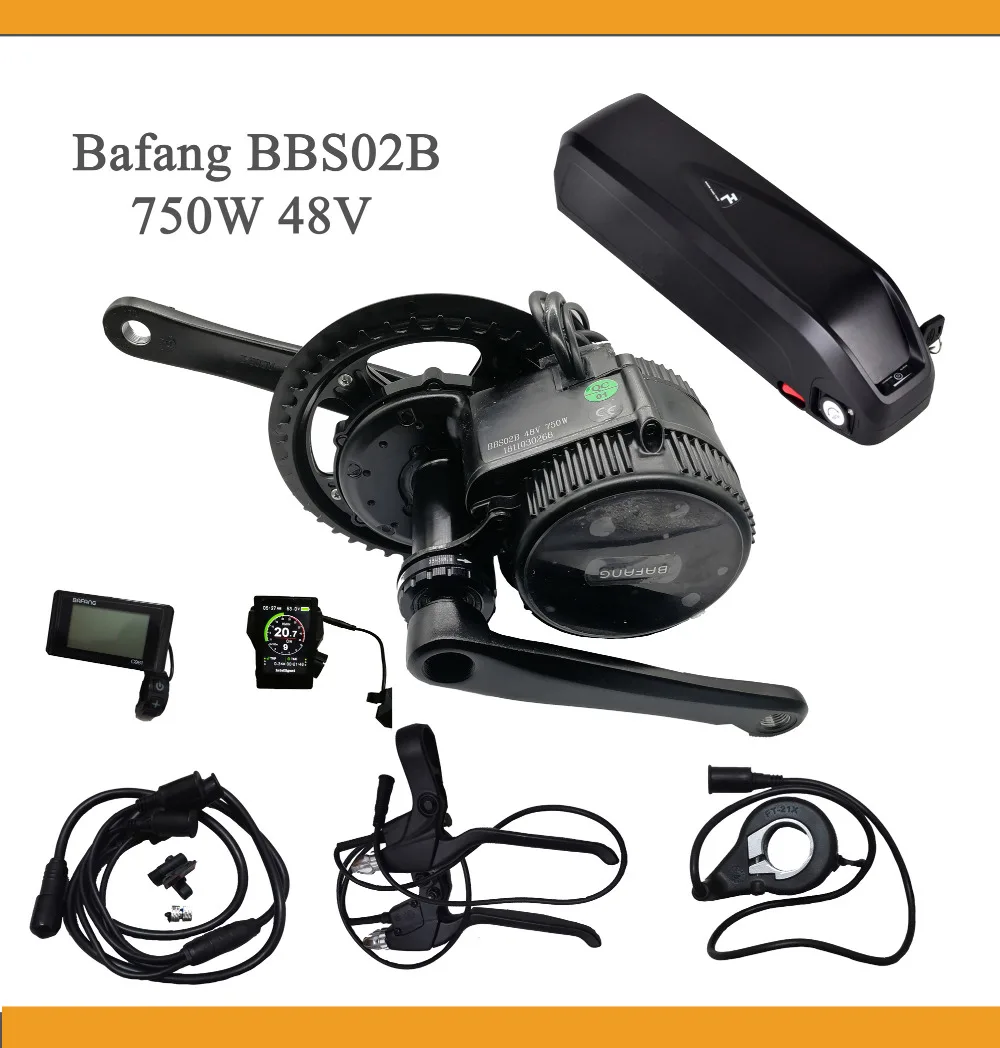 

EU US NO Tax! 8Fun mid drive kit eBike kits Bafang BBS02B 48V 750w electric bike conversion kit batterie pack velo 48v13ah