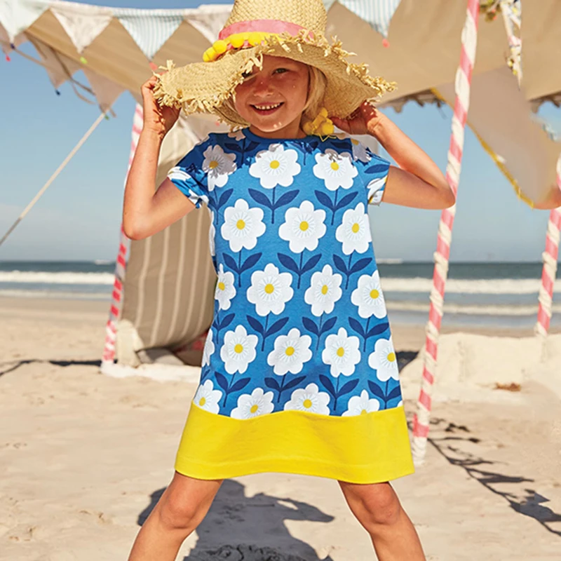 2019 летнее платье для девочек с радужным принтом, брендовая хлопковая детская одежда с короткими рукавами, детские платья с единорогом