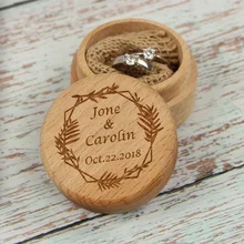Деревенское обручальное кольцо-носитель гравированная коробка персонализированное кольцо для украшения коробок пользовательское имя, дата вечерние DIY подарки деревянное кольцо держатель коробка