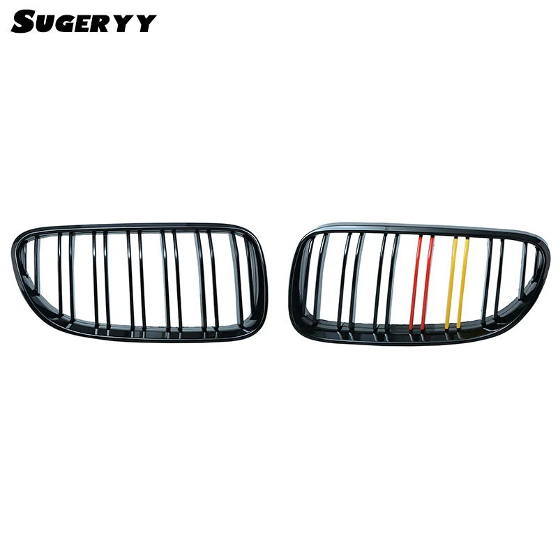 

SUGERYY 1 Pair For BMW 3 Series E92 E93 2 Door 2D 2010-2014 Gloss Black M Color Kidney Double Slat Line Car Grill Grille Bumper