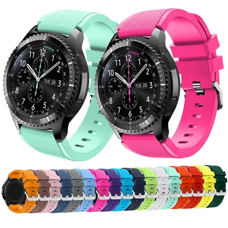 22mm Watchbands Sport Silicone Strap Band For Samsung Gear S3 Classic Frontier Replacement Huami Amazfit Stratos 2/2S | Электроника