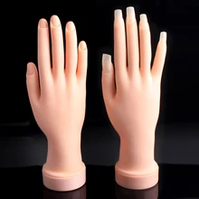 Pro Practice Nail Art Hand Soft Training Display Model Hands Flexible Silicone Prosthetic Personal Salon Manicure Tools