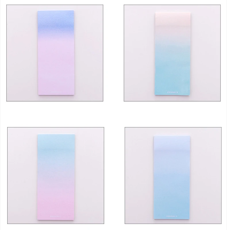 Kawaii Gradient Memo Pad Cute Colorful Sticky Notes Novelty Journal Shopping List School Office Material Stationery Post Memopad