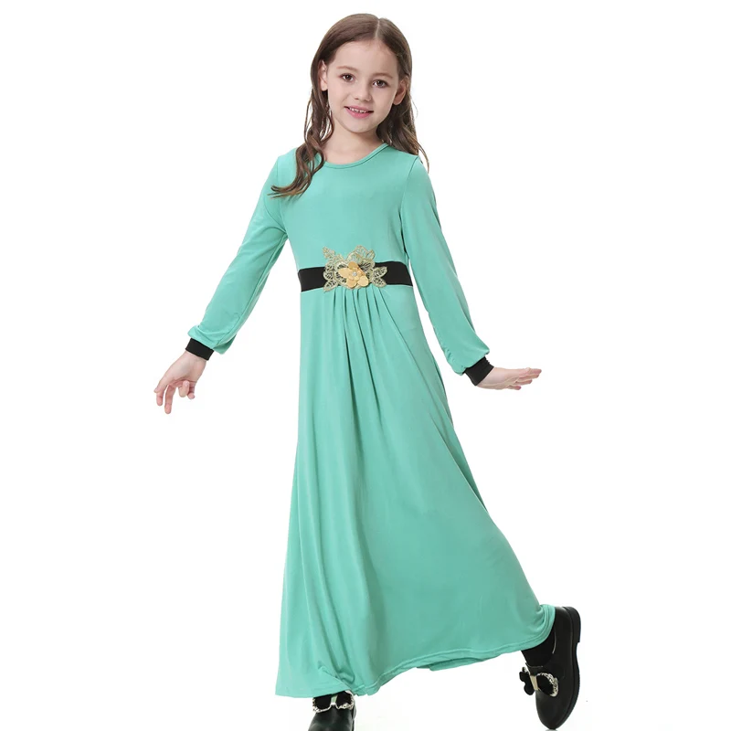 

Arabic Children Clothes Muslim Girl Long Dresses Girls Appliques Abaya Vestidos