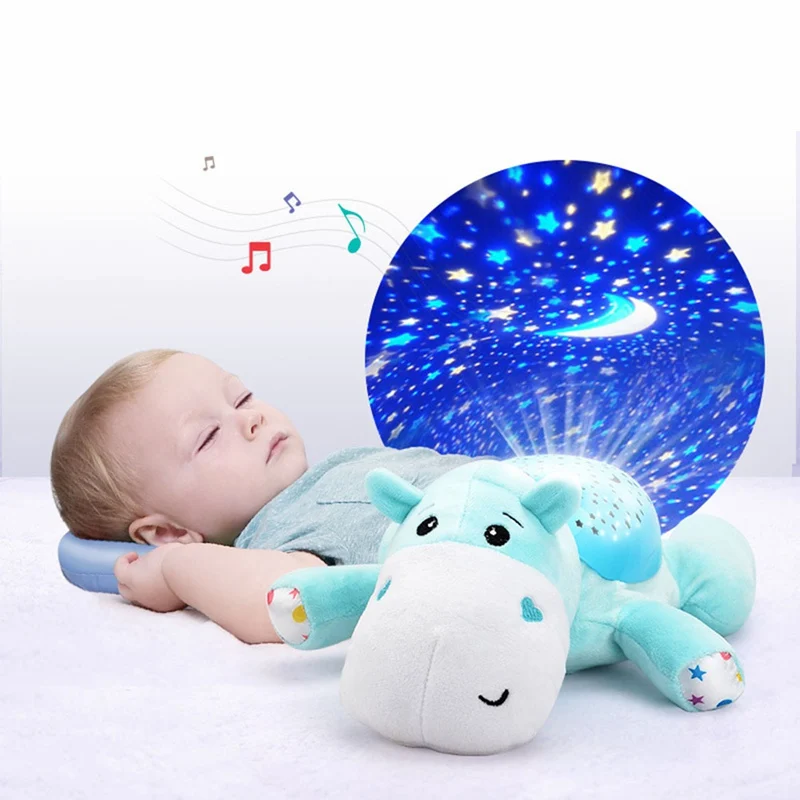 Детский светодиодный светильник для сна с набивным животным, светодиодный ночник, плюшевые игрушки с проектором, детские игрушки