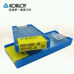 KORLOY токарные инструменты вставки карбида TCGT110202-AK H01 для алюминия из Кореи станка с ЧПУ из карбида вольфрама вставки