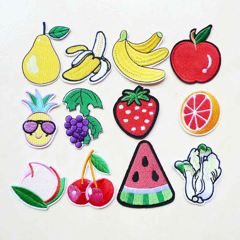 

1 Pcs pear Cherry Grape Cartoon Fruit Foods Embroidery Iron on Patches for Clothing Garment Sewing Accessories Badges applique