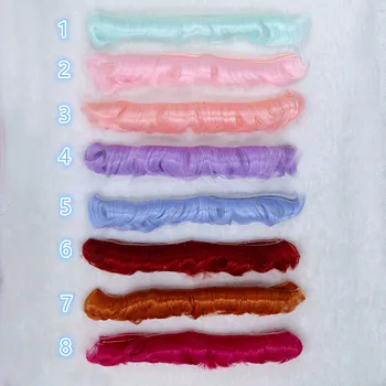 

Hair bang 5cm*100cm Imitation mohair fiber wigs for 1/3 1/4 1/6 BJD SD chole Ye Luoli doll Wigs curl Hair air bangs wigs