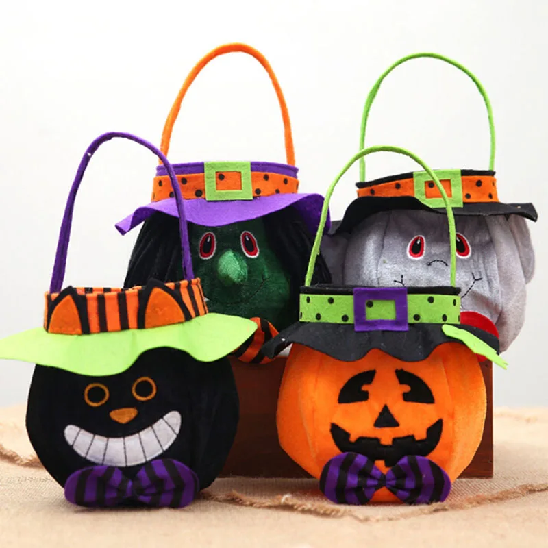 New Halloween Tote Bag Witch Pumpkin Prints Halloween Gift Candy Bag