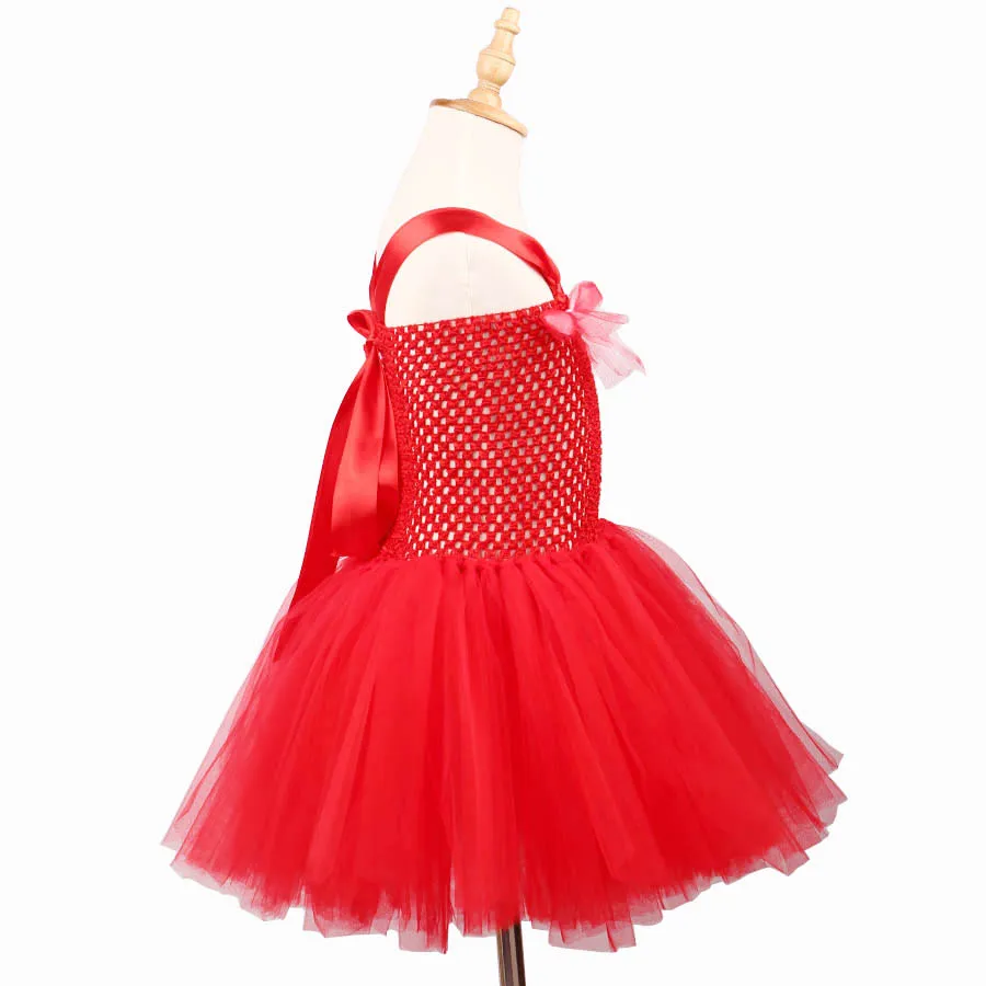 Handcrafted Elmo Inspired Girls Tutu Dress for Birthday or School Play Outfit Baby Summer Dress Children Pageant Bow Gown (5)