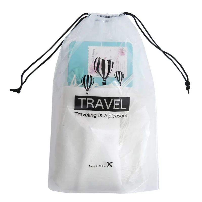 Transparent Travel Accessories Waterproof Drawstring Travel Storage bag Portable Women Organizers Pouch Toiletry Wash Bath Kit