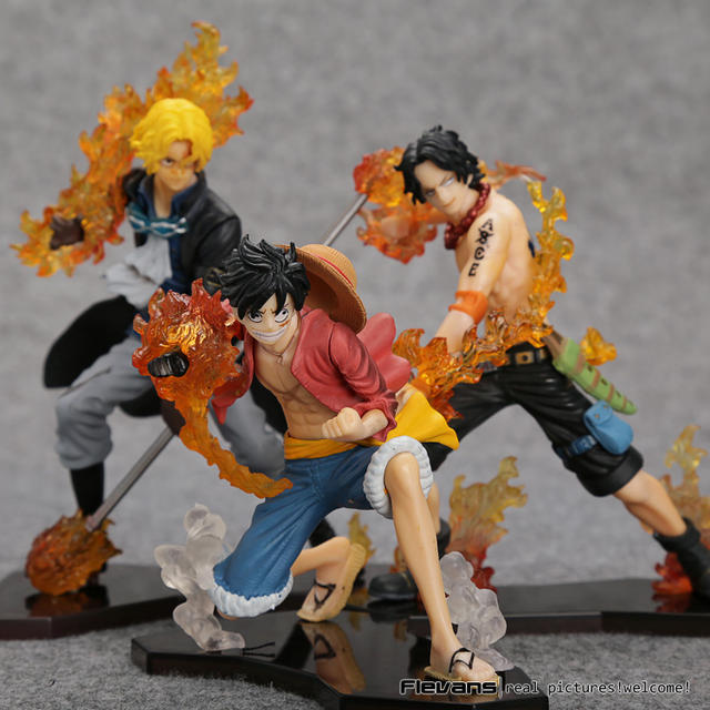 Anime One Piece Attack Styling Luffy Sabo Ace Pvc Action Figures Collectible Model Toys 3pcs Set
