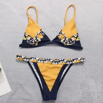 

2020 Sexy Bandage Aztec Biquini String Strappy Swim Wear Bathing Suit Swimsuit Beachwear Swimwear Women Brazilian Bikini #C