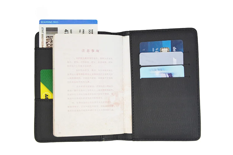 Однотонные деловые обложки для паспорта, мягкие держатели для паспорта из искусственной кожи с отделениями для удостоверений личности для чековых билетов, принимаются на заказ