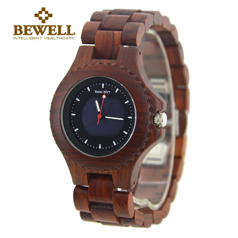 

BEWELL Luxury Brand Man Solar Quartz Watches and 30Bra Waterproof Luminous Pointers Wristwatch Fashion Casual Watch 074A