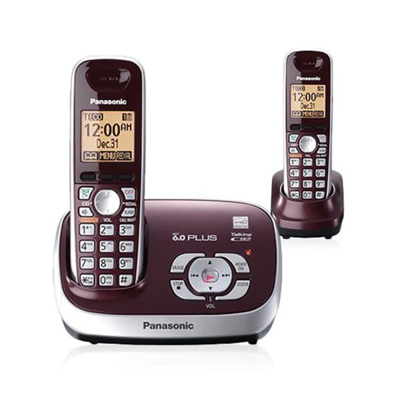  DECT 6.0 Plus Expandable Digital Cordless Phone Answering System with 2 Handsets Wine Red
