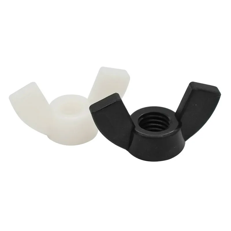 20Pcs M4 M5 M6 M8 DIN315 Hand Tighten Black And White Nylon Nut Wingnut