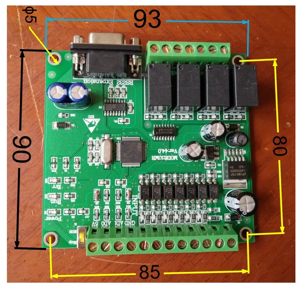 Программируемый логический контроллер одноплатный ПЛК FX2N 10MR STM32 MCU 6 вход 4 выход AD вход корпус реле автоматического управления