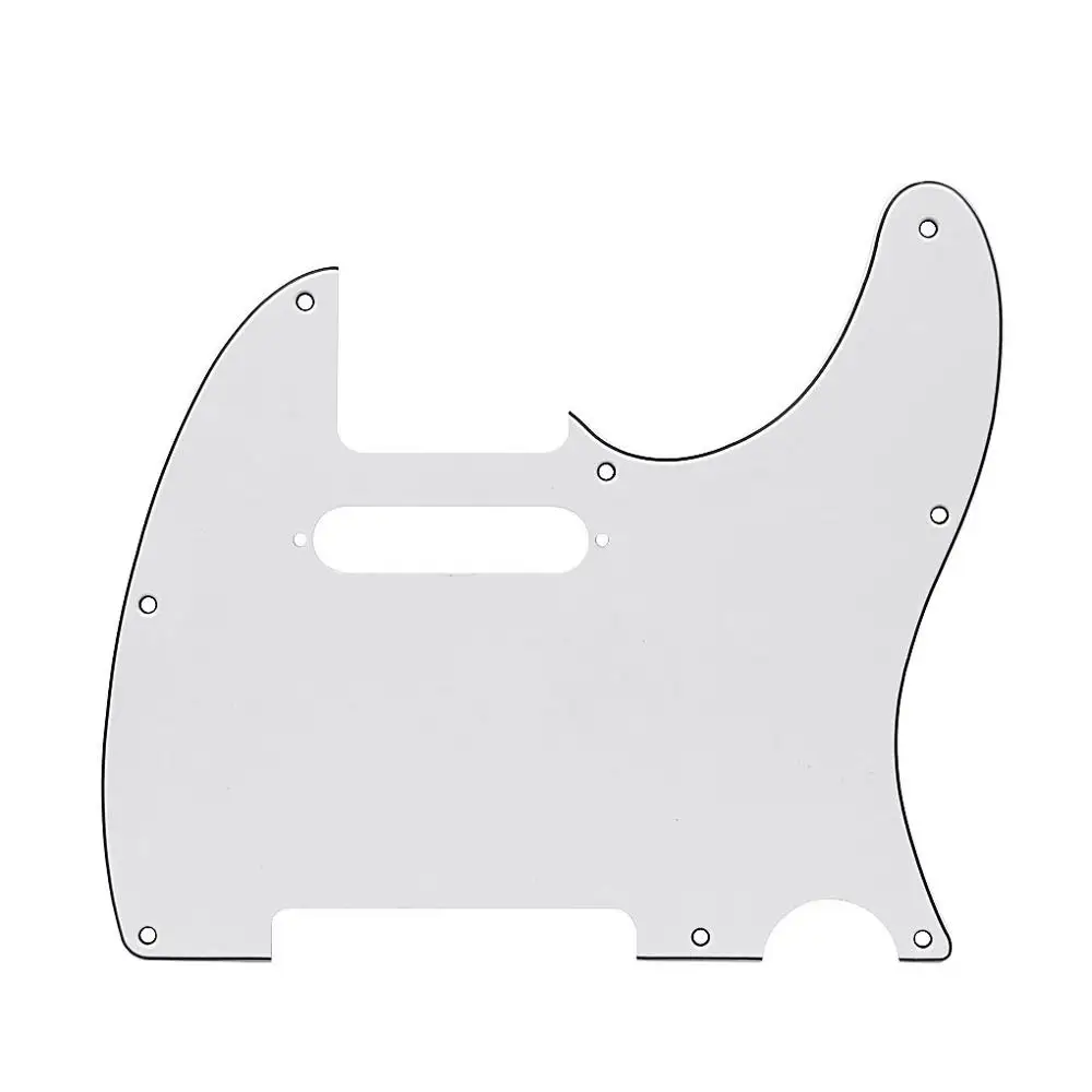 FLEOR 1 шт. электрогитара Tele Pickguard скретч пластина 8 отверстий w/звукосниматель с одинарной катушкой отверстие для США/Мексика Tele гитары аксессуары - Цвет: White 3Ply