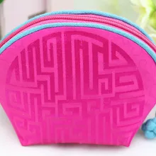 Натуральный натурального шелка Мини seashell мешок подарков для хранения ювелирных изделий китайский молнии портмоне ручной работы прекрасно Свадебный коробка конфет