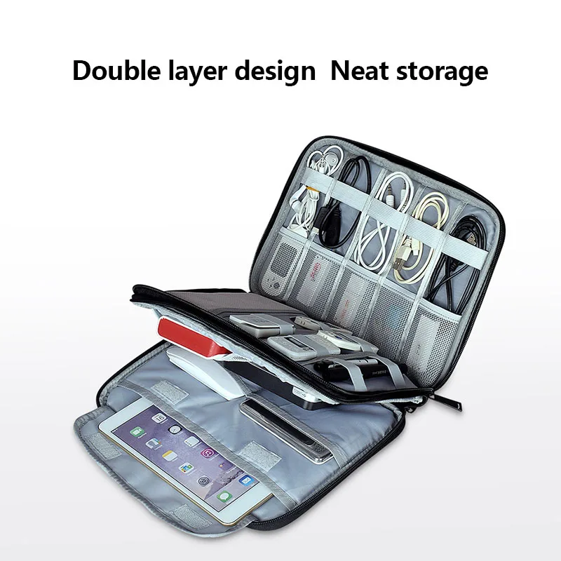 

2019 Hot Portable Waterproof USB Data Cable Charging Storage Bag Phone Pad Zip Organiser Case For DOY