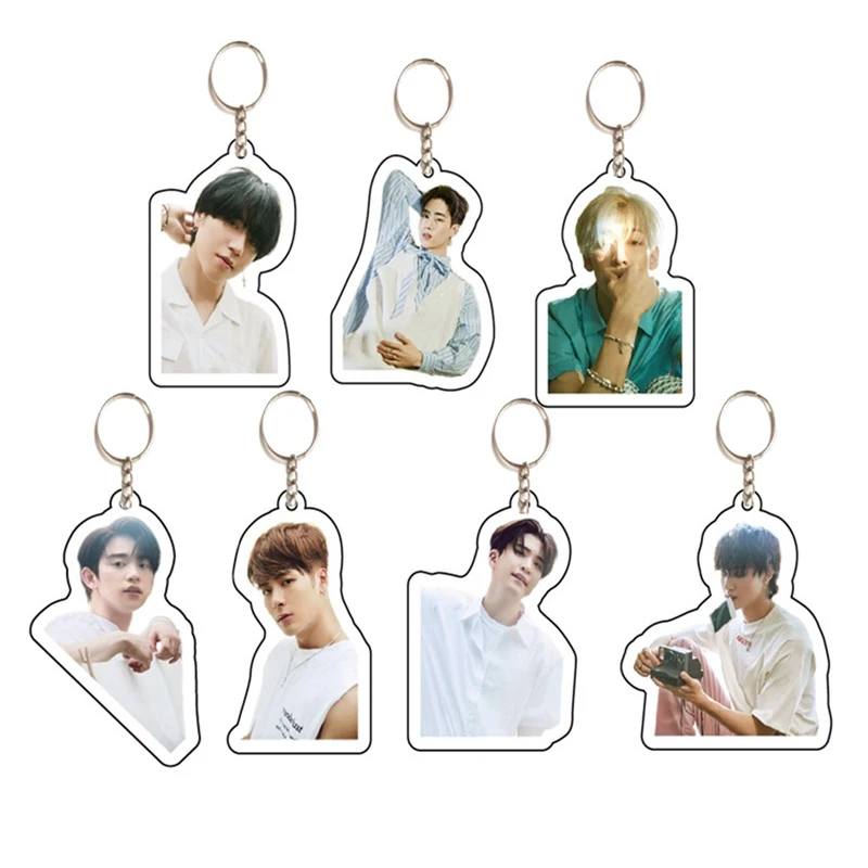 

Kpop GOT7 Present: You New Album Cute Acrylic Keychain Fashion Jewelry Accessories Cute Boys Shaped Pendants Keyring