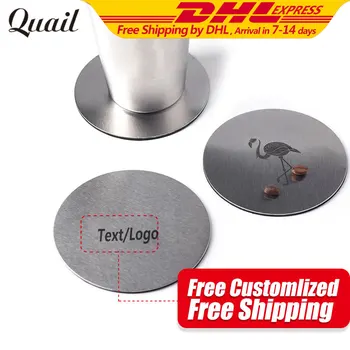 

Quail Metal Coasters Cup Pad Non-slip Heat Proof Coffee Drink Coasters Cup Mat for dining table Drinks Free With Your Text