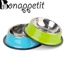Собака Кошачьи миски из металла п подачи воды блюдо для еды кормушка для щенка для дома и улицы домашних животных, товары для кормления