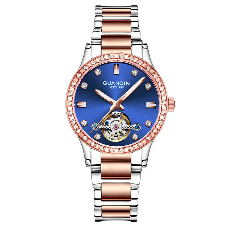 

GUANQIN GJ16102 watch women luxury brand Mechanical Automatic Hollow watches Waterproof Diamond sapphire Women gold watch women