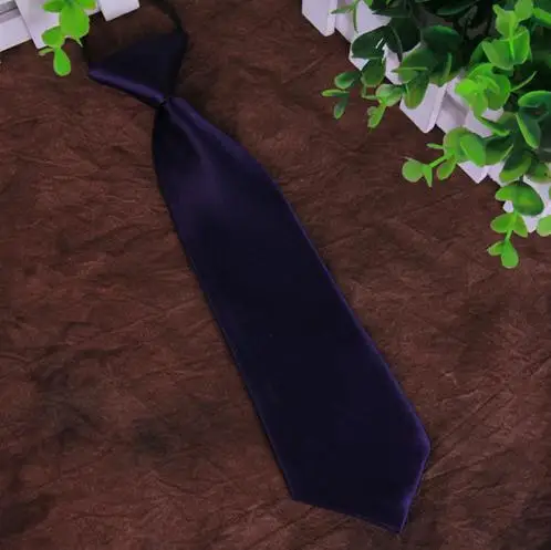 Модный хит; с галстуком для мальчиков, Детская школьная однотонный, из полиэстра шелковые галстуки ДЕТСКАЯ облегающий узкий голову галстук gravata LD006 - Цвет: dark purple