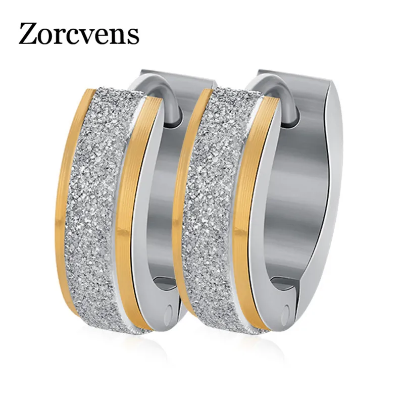 ZORCVENS Silver Color&Gold-Color Punk Rock Stainless Steel Small Hoop Earrings for Women Wedding Party Jewelry - Image 2
