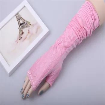 

VISNXGI Arm Warmers Women Summer Breathable Sunscreen Solid Lace Patchwork Womens Sleeve All-match Leisure Outdoor Accessories