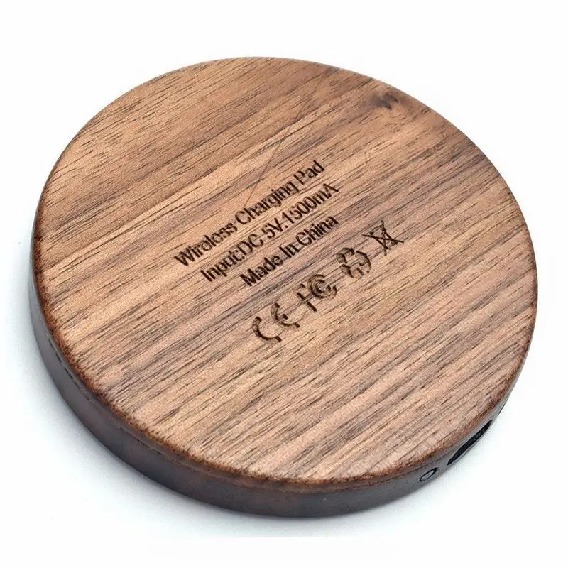 2017 Wood Universal Qi Wireless Power Charging Charger Pad For Mobile Smart Phone